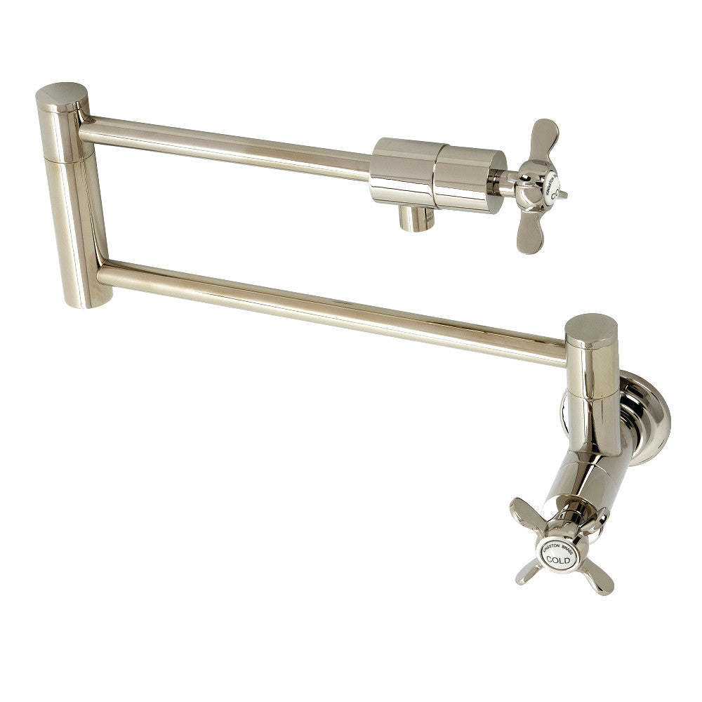 Kingston Brass KS4106BEX Essex Wall Mount Pot Filler, Polished Nickel - BNGBath