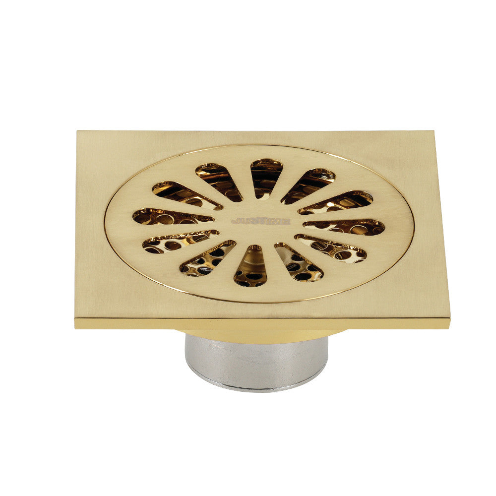 Kingston Brass BSF4161BB Watercourse Sunburst 4" Square Grid Shower Drain, Brushed Brass - BNGBath