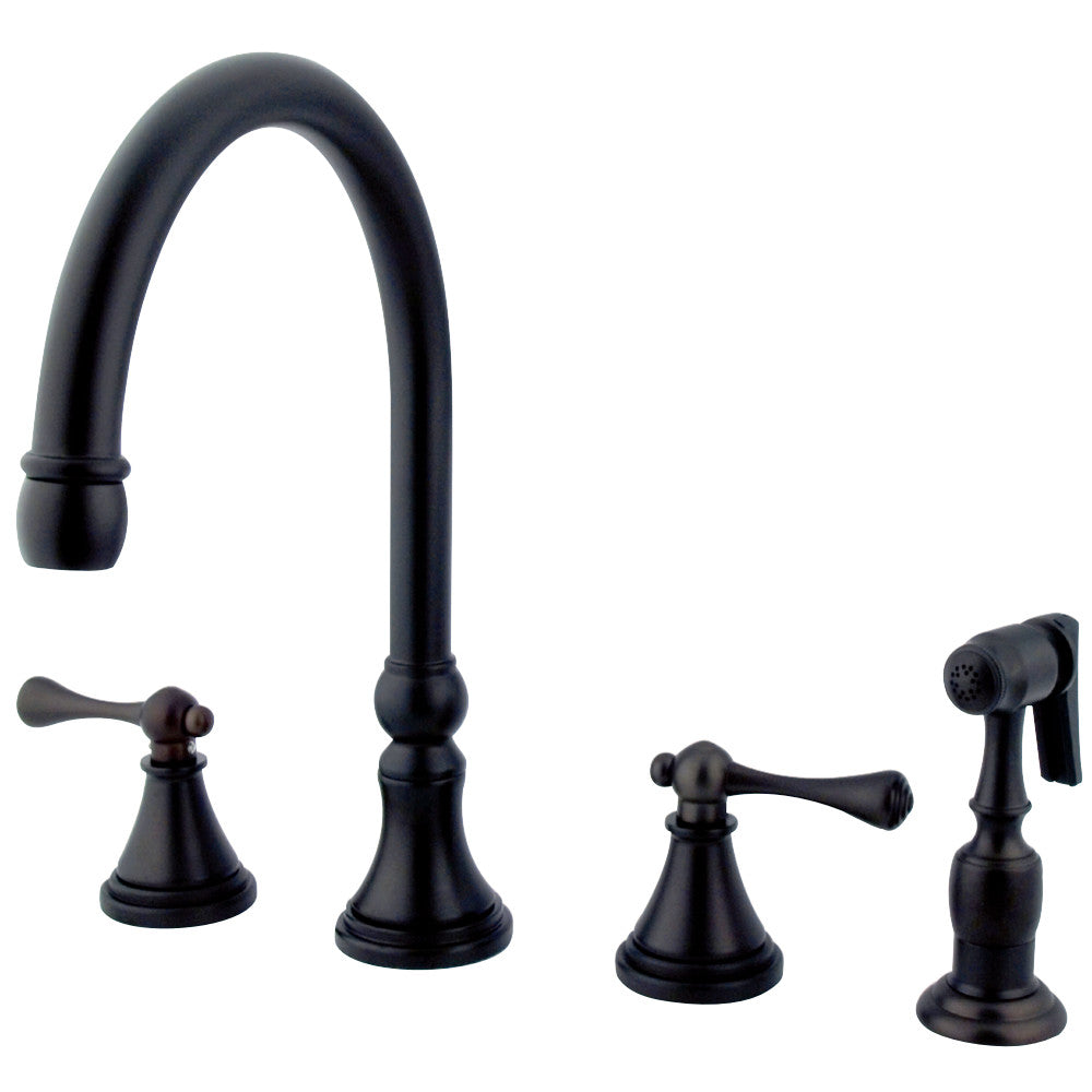 Kingston Brass KS2795BLBS Widespread Kitchen Faucet, Oil Rubbed Bronze - BNGBath