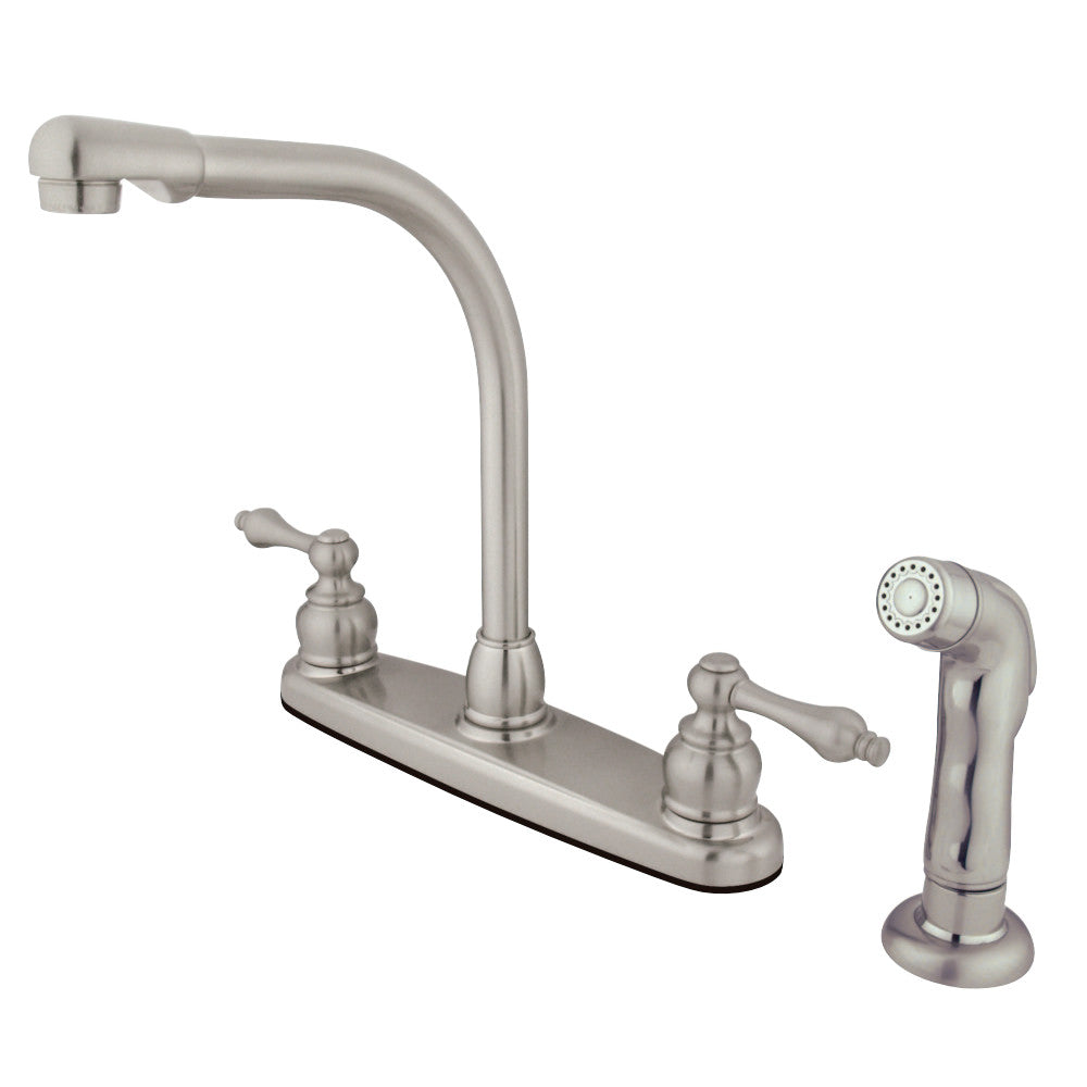 Kingston Brass GKB718ALSP Victorian Centerset Kitchen Faucet, Brushed Nickel - BNGBath