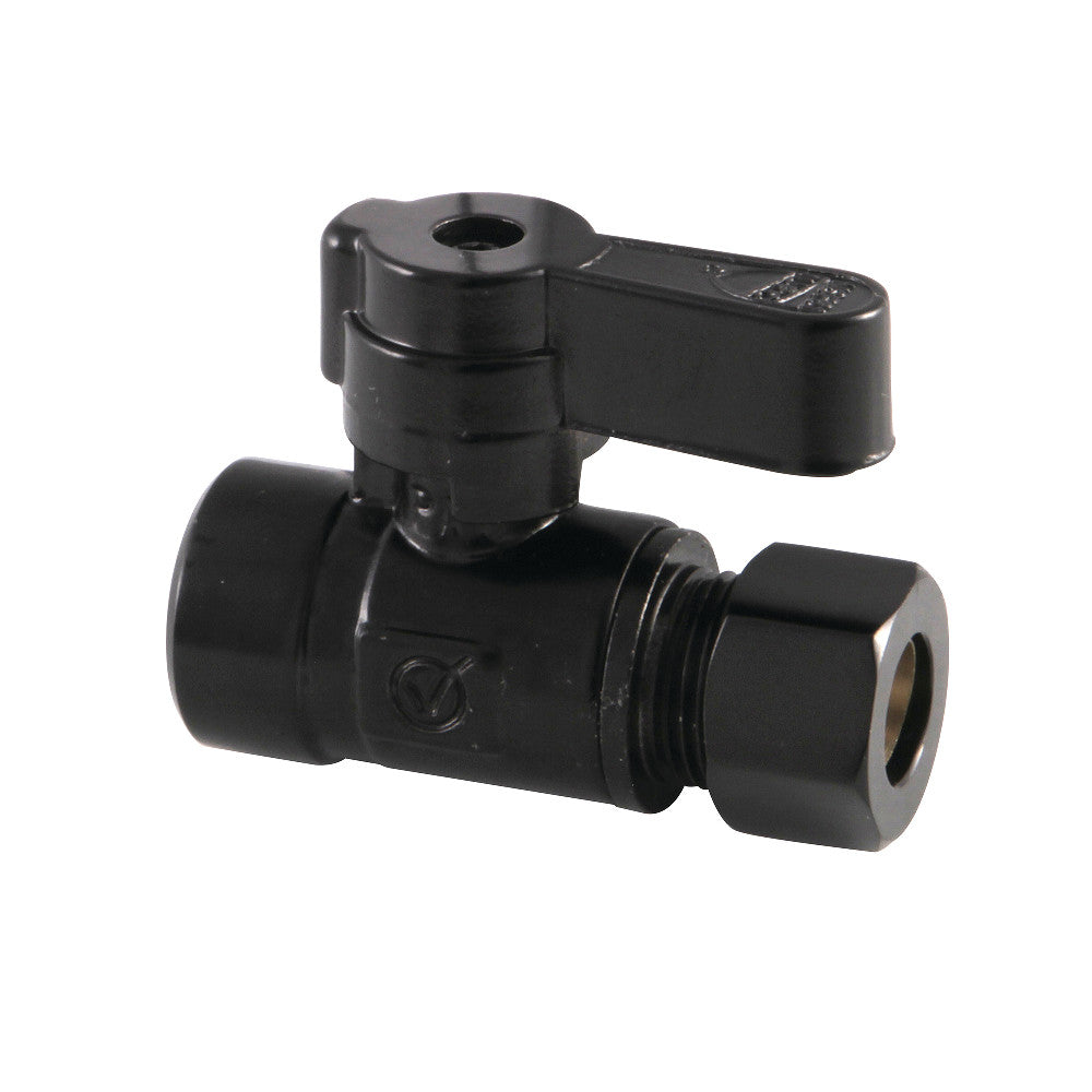 Kingston Brass KF4325MB 1/2" Sweat X 3/8" OD Comp Straight Stop Valve, Matte Black - BNGBath