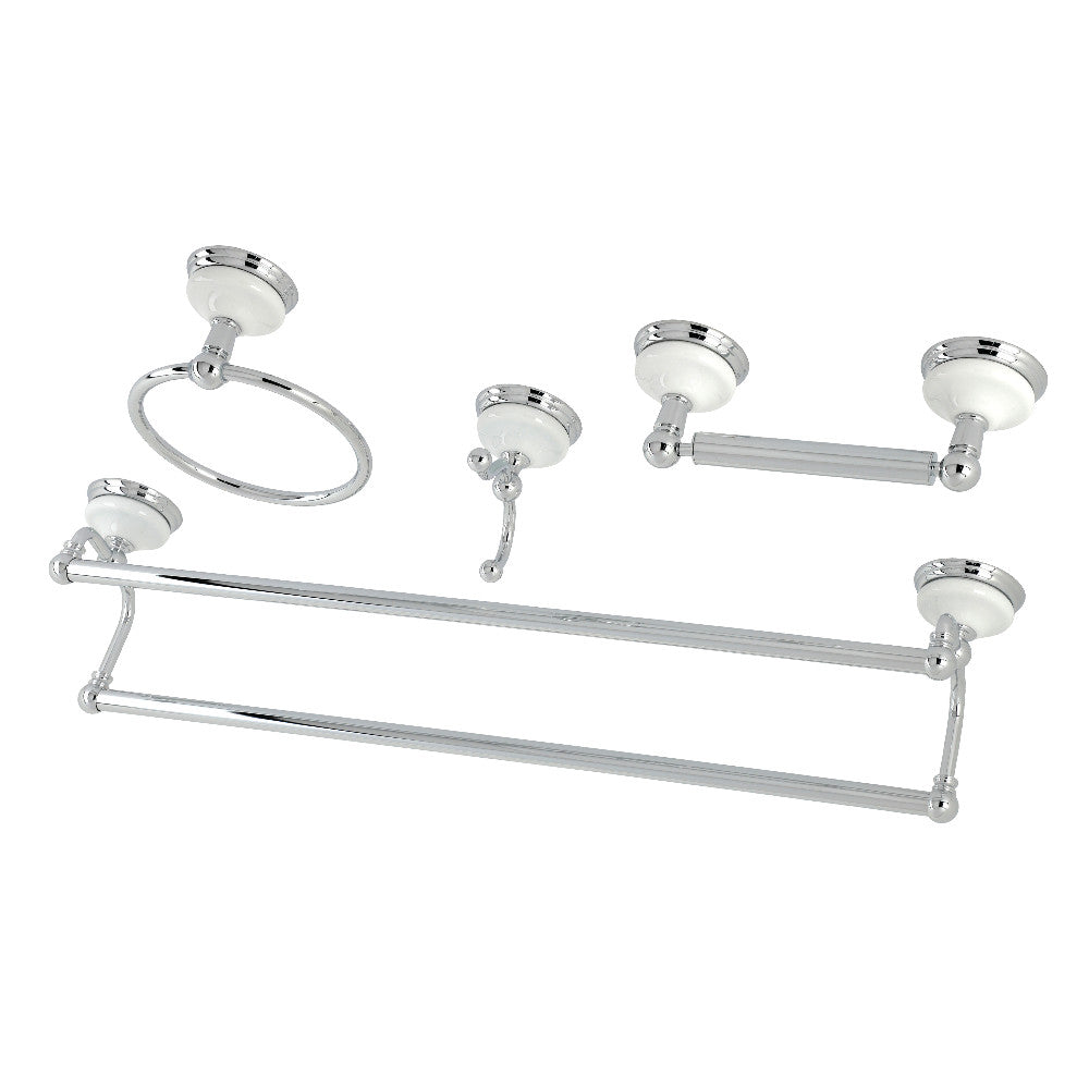 Kingston Brass BAK1113478C Victorian 4-Pieces Dual Towel Bar Bathroom Hardware Set, Polished Chrome - BNGBath