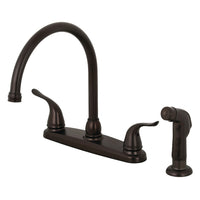 Thumbnail for Kingston Brass KB795YLSP Yosemite 8-Inch Centerset Kitchen Faucet with Sprayer, Oil Rubbed Bronze - BNGBath