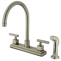 Thumbnail for Kingston Brass KS8798CQL Claremont Centerset Kitchen Faucet, Brushed Nickel - BNGBath