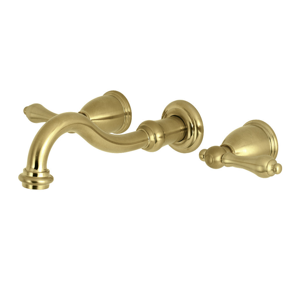 Kingston Brass KS3027AL Restoration Two-Handle Wall Mount Tub Faucet, Brushed Brass - BNGBath