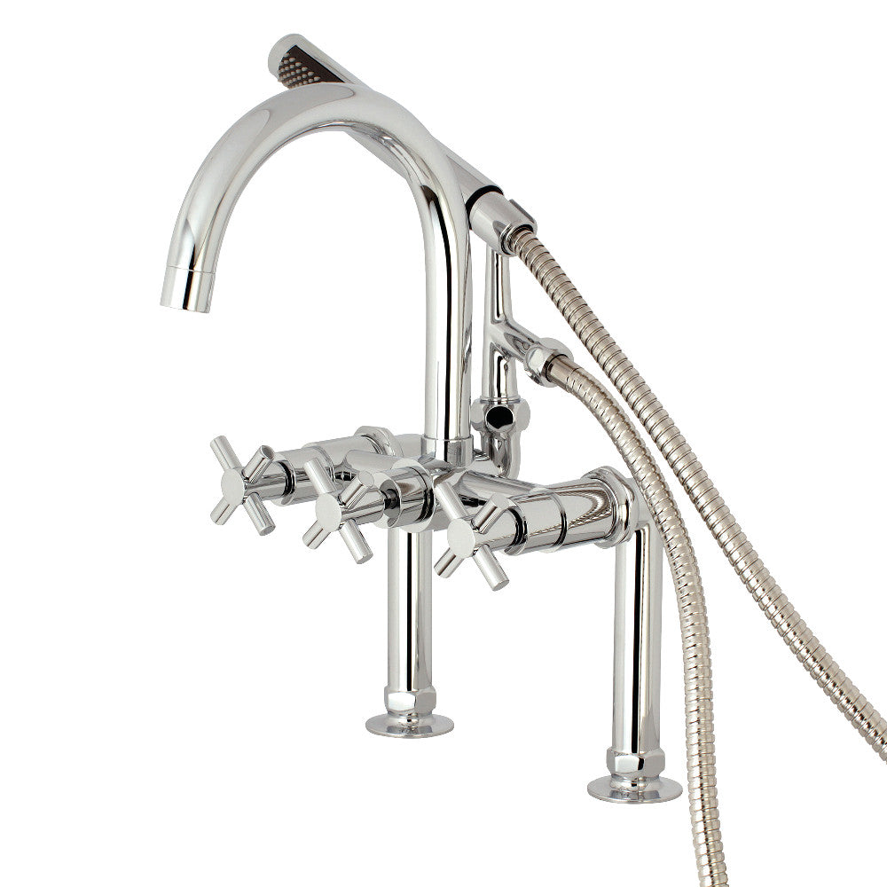 Aqua Vintage AE8101DX Concord 7-Inch Deck Mount Clawfoot Tub Faucet, Polished Chrome - BNGBath