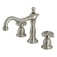 Thumbnail for Kingston Brass KS1978RX Belknap Widespread Bathroom Faucet with Brass Pop-Up, Brushed Nickel - BNGBath