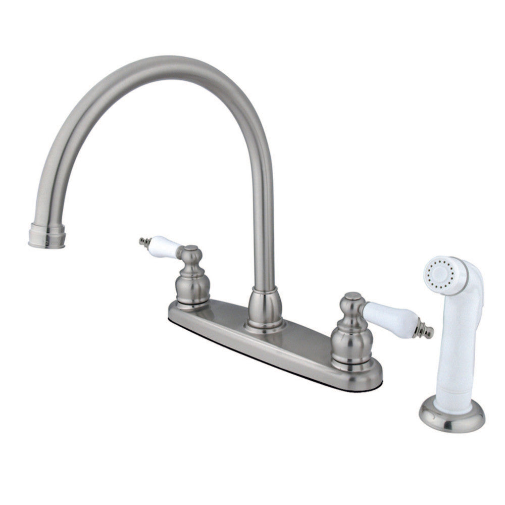 Kingston Brass KB728 Vintage Centerset Kitchen Faucet, Brushed Nickel - BNGBath