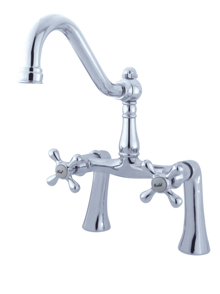 Kingston Brass KS3231AX Restoration 7-Inch Center Deck Mount Clawfoot Tub Faucet, Polished Chrome - BNGBath