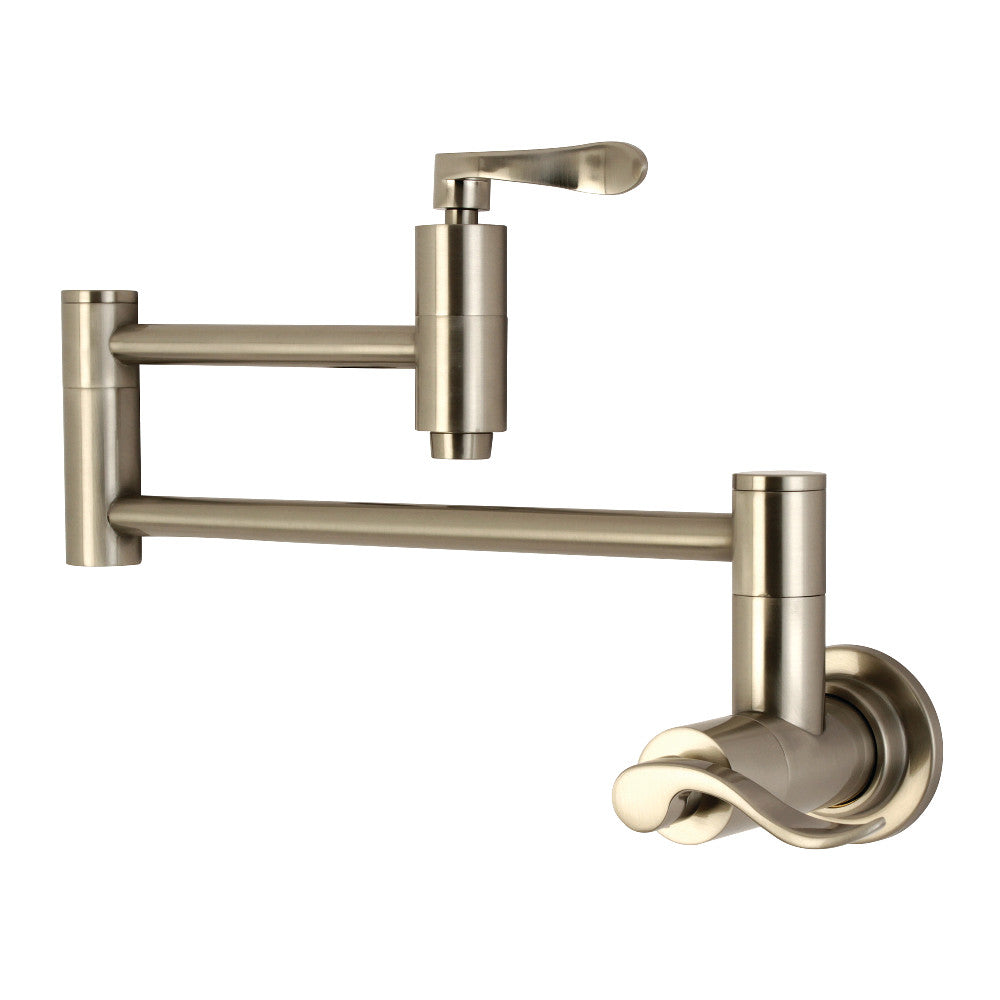 Kingston Brass KS8108DFL Wall Mount Pot Filler Kitchen Faucet, Brushed Nickel - BNGBath