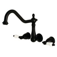 Thumbnail for Kingston Brass KS1020PL Heritage Wall Mount Tub Faucet, Matte Black - BNGBath