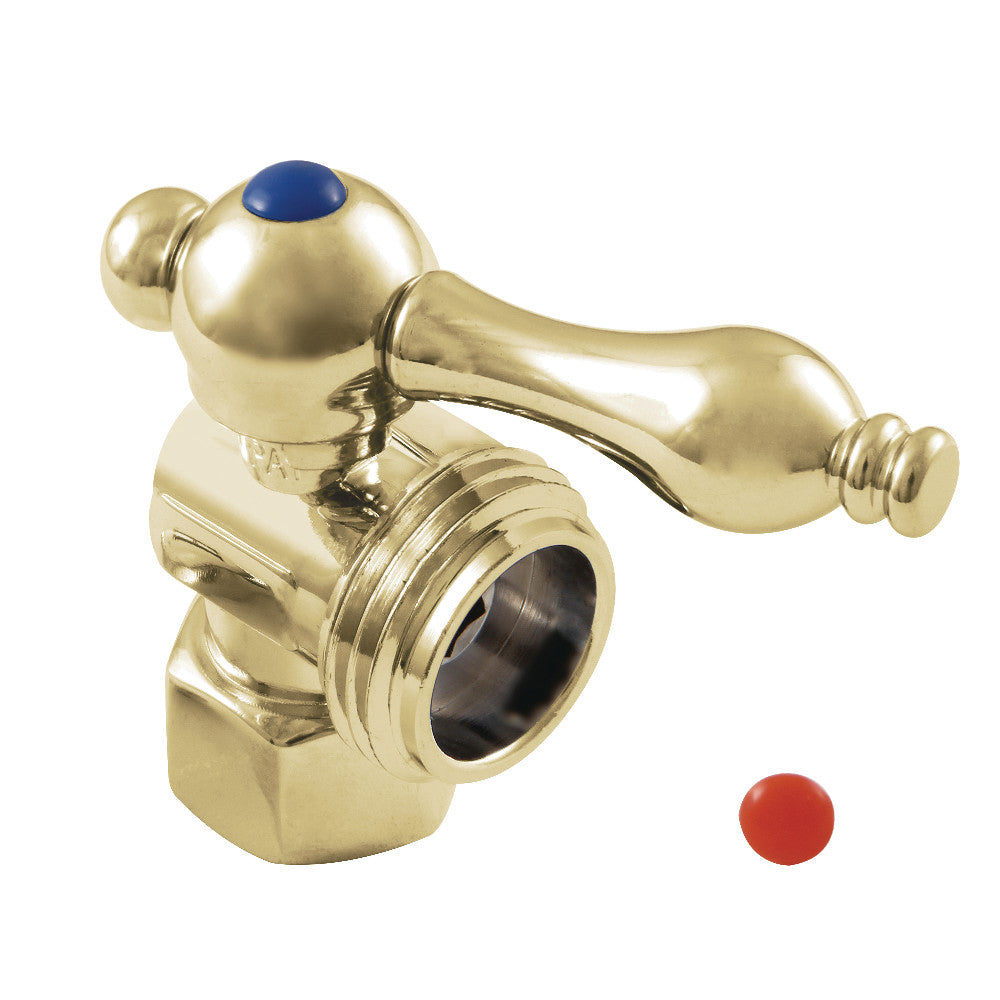 Kingston Brass CC13002 1/2" IPS X 3/4" Hose Thread Washing Machine Valve, Polished Brass - BNGBath