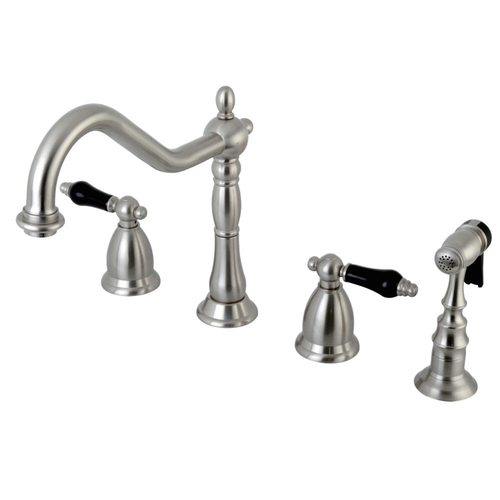 Kingston Brass KS1798PKLBS Widespread Kitchen Faucet, Brushed Nickel - BNGBath