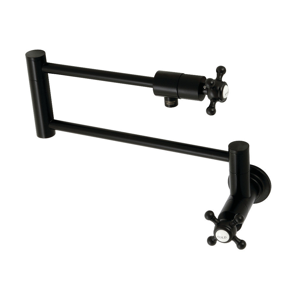 Kingston Brass KS4100BX Metropolitan Wall Mount Pot Filler, Matte Black - BNGBath