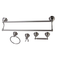 Thumbnail for Kingston Brass BAK3963478SN Restoration 4-Piece Bathroom Hardware, Brushed Nickel - BNGBath