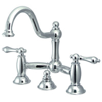 Thumbnail for Kingston Brass KS3911AL Restoration Bathroom Bridge Faucet, Polished Chrome - BNGBath