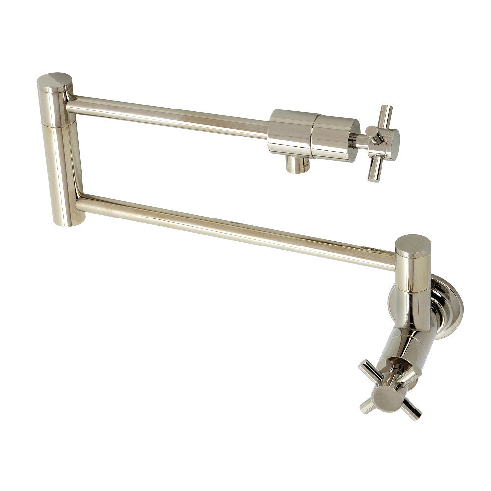 Kingston Brass KS4106DX Concord Wall Mount Pot Filler, Polished Nickel - BNGBath