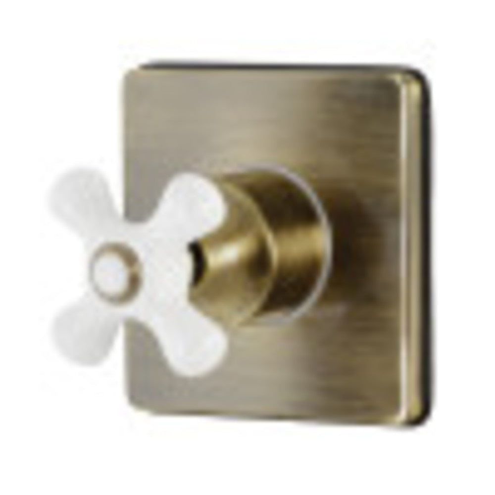 Kingston Brass KS3043PX 3-Way Diverter Valve with Trim Kit, Antique Brass - BNGBath