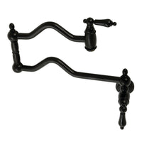 Thumbnail for Kingston Brass KS2100PKL Duchess Wall Mount Pot Filler, Matte Black - BNGBath