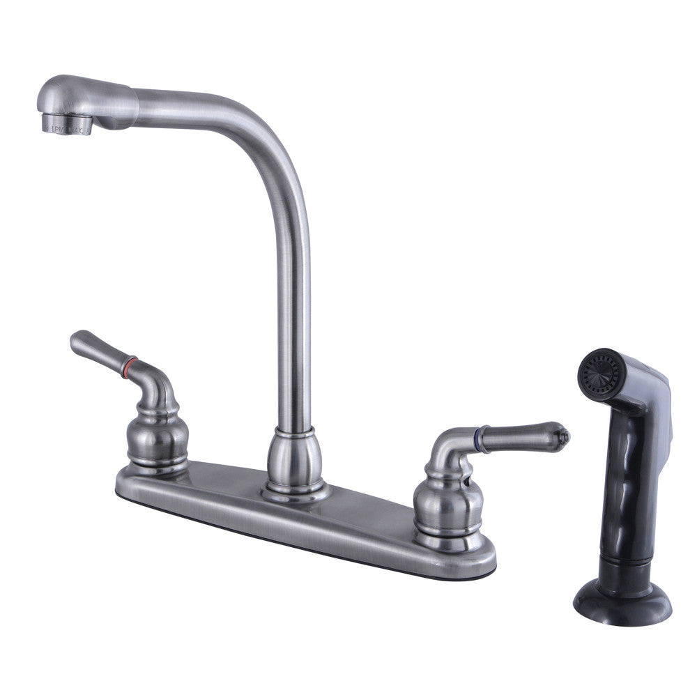 Kingston Brass KB7500SP Magellan Centerset Kitchen Faucet, Black Stainless - BNGBath