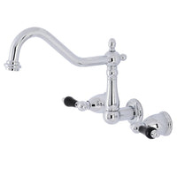 Thumbnail for Kingston Brass KS1281PKL Duchess Wall Mount Kitchen Faucet, Polished Chrome - BNGBath