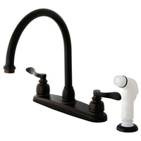 Thumbnail for Kingston Brass KB8795NFL NuWave French Centerset Kitchen Faucet, Oil Rubbed Bronze - BNGBath