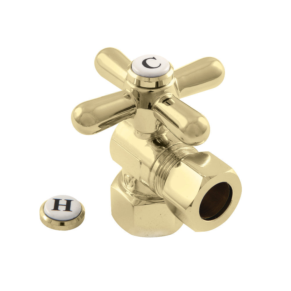 Kingston Brass CC44402X 1/2" IPS X 1/2" OD Comp Angle Stop Valve, Polished Brass - BNGBath