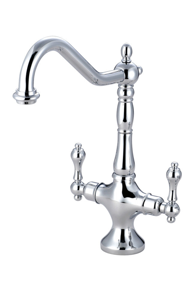 Kingston Brass KS1771ALLS Heritage Single Hole Kitchen Faucet, Polished Chrome - BNGBath