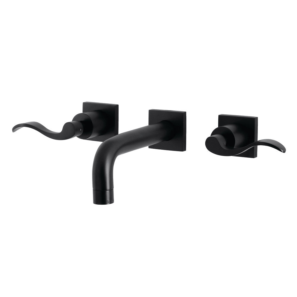 Kingston Brass KS6120DFL NuWave Two-Handle Wall Mount Bathroom Faucet, Matte Black - BNGBath