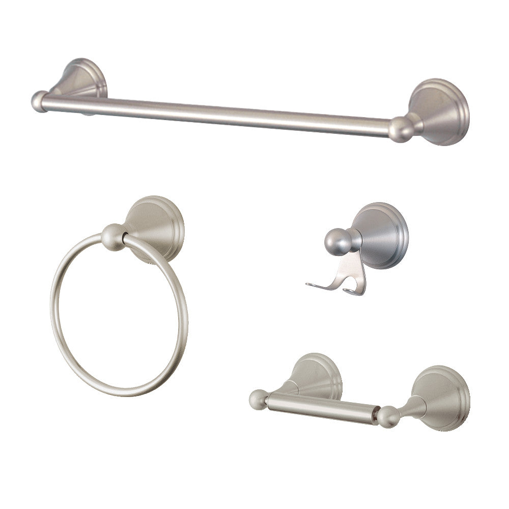 Kingston Brass BAK2971478SN 4-Piece Bathroom Accessories Set, Brushed Nickel - BNGBath