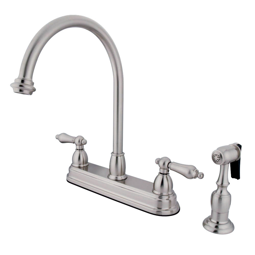 Kingston Brass KB3758ALBS Restoration 8-Inch Centerset Kitchen Faucet, Brushed Nickel - BNGBath