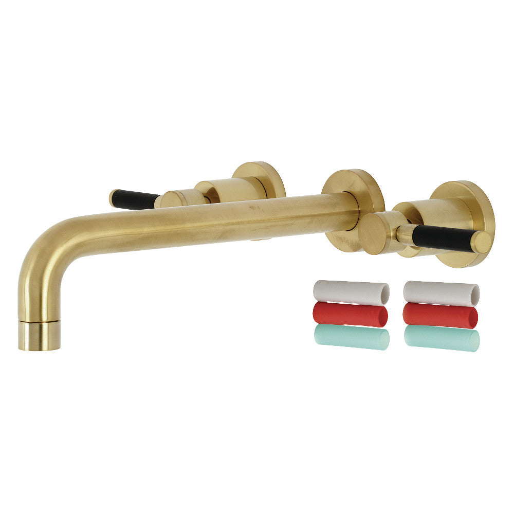 Kingston Brass KS8027DKL Kaiser Two-Handle Wall Mount Tub Faucet, Brushed Brass - BNGBath