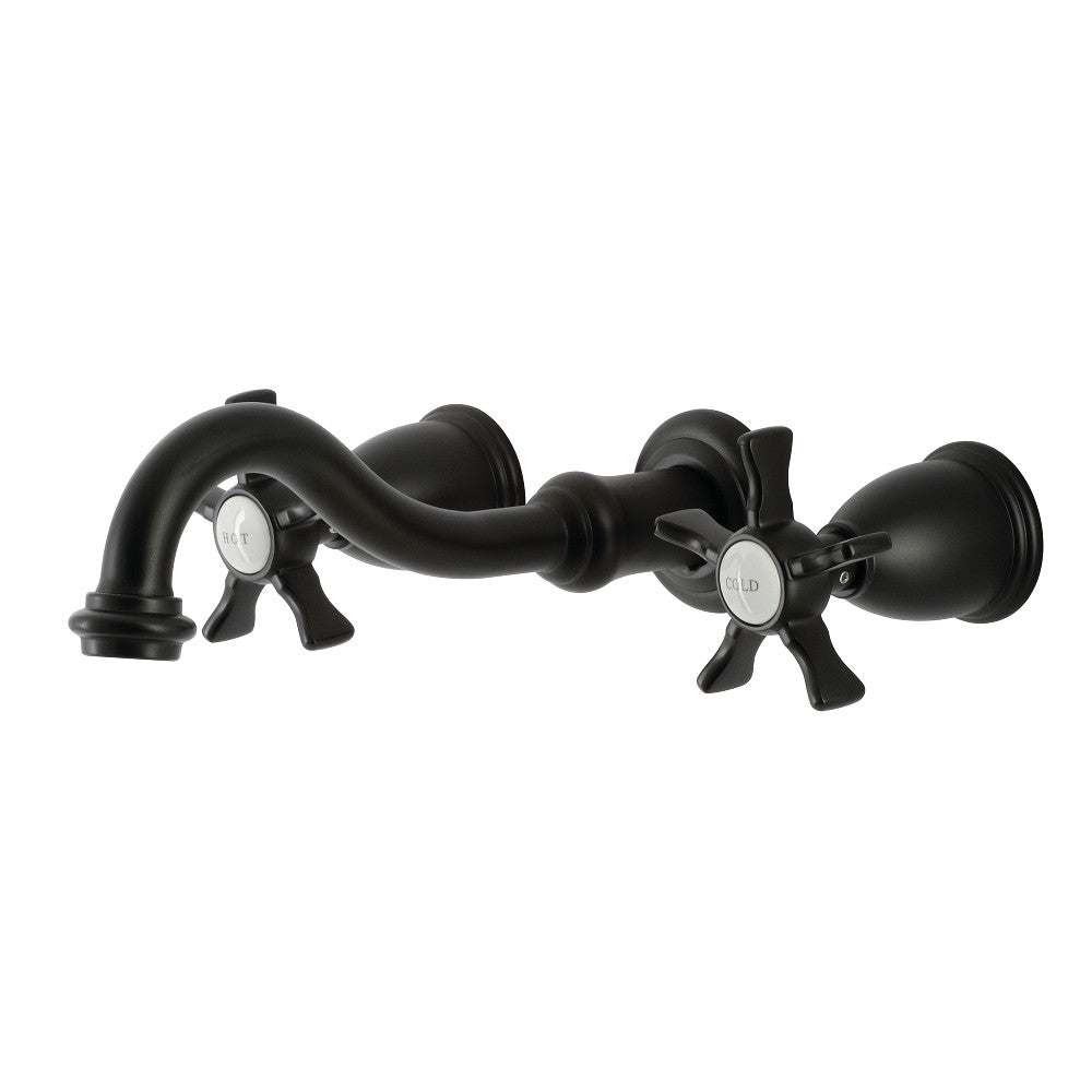 Kingston Brass KS3020NX Hamilton Two-Handle Wall Mount Tub Faucet, Matte Black - BNGBath