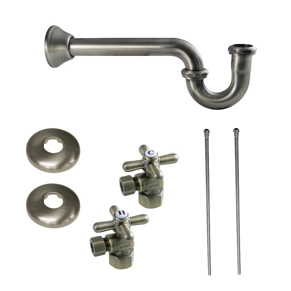 Kingston Brass KPK103P Trimscape Plumbing Supply Kit Combo, Antique Brass - BNGBath