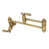 Thumbnail for Kingston Brass KS3103BAL Heirloom Wall Mount Pot Filler Kitchen Faucet, Antique Brass - BNGBath