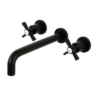 Thumbnail for Kingston Brass KS8020ZX Millennium Two-Handle Wall Mount Tub Faucet, Matte Black - BNGBath