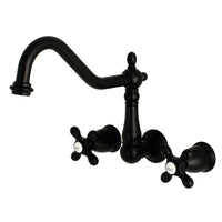 Thumbnail for Kingston Brass KS1020AX Heritage Wall Mount Tub Faucet, Matte Black - BNGBath