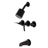 Thumbnail for Kingston Brass KBX8135EFL Centurion Three-Handle Tub and Shower Faucet, Oil Rubbed Bronze - BNGBath