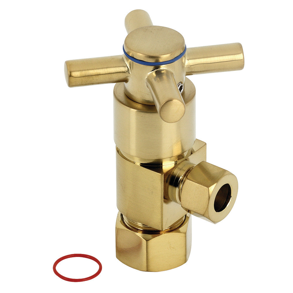 Kingston Brass CD53307DX Concord 1/2" O.D x 3/8" O.D Anti-Seize Deluxe Quarter Turn Ceramic Hardisc Cartridge Angle Stop, Brushed Brass - BNGBath