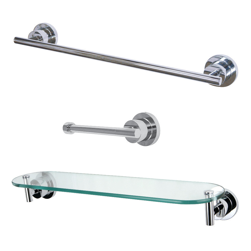 Kingston Brass BAK821289C 3-Piece Bathroom Accessories Set, Polished Chrome - BNGBath