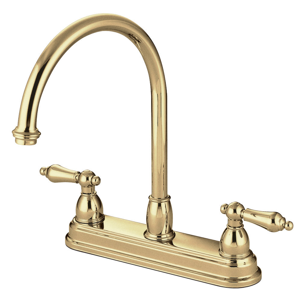 Kingston Brass KB3742AL Restoration Centerset Kitchen Faucet, Polished Brass - BNGBath