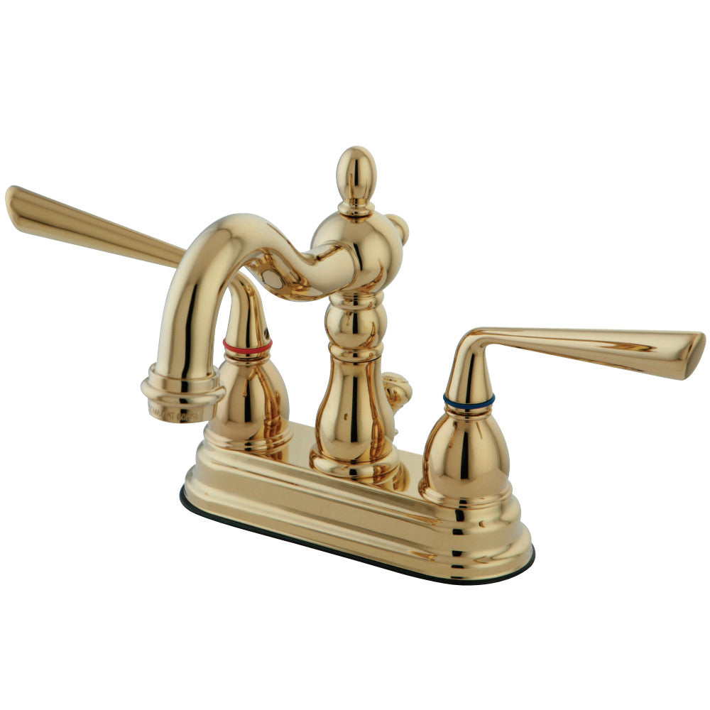 Kingston Brass KS1602ZL 4 in. Centerset Bathroom Faucet, Polished Brass - BNGBath