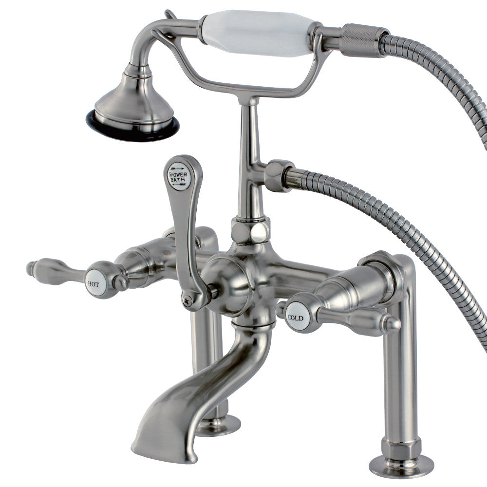 Aqua Vintage AE103T8TAL Tudor Deck Mount Clawfoot Tub Faucet, Brushed Nickel - BNGBath