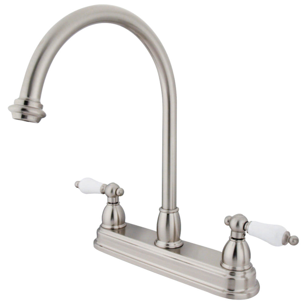 Kingston Brass KB3748PL Restoration Centerset Kitchen Faucet, Brushed Nickel - BNGBath