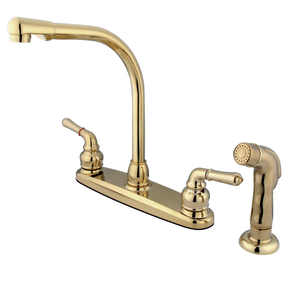 Kingston Brass GKB752SP Magellan Centerset Kitchen Faucet, Polished Brass - BNGBath