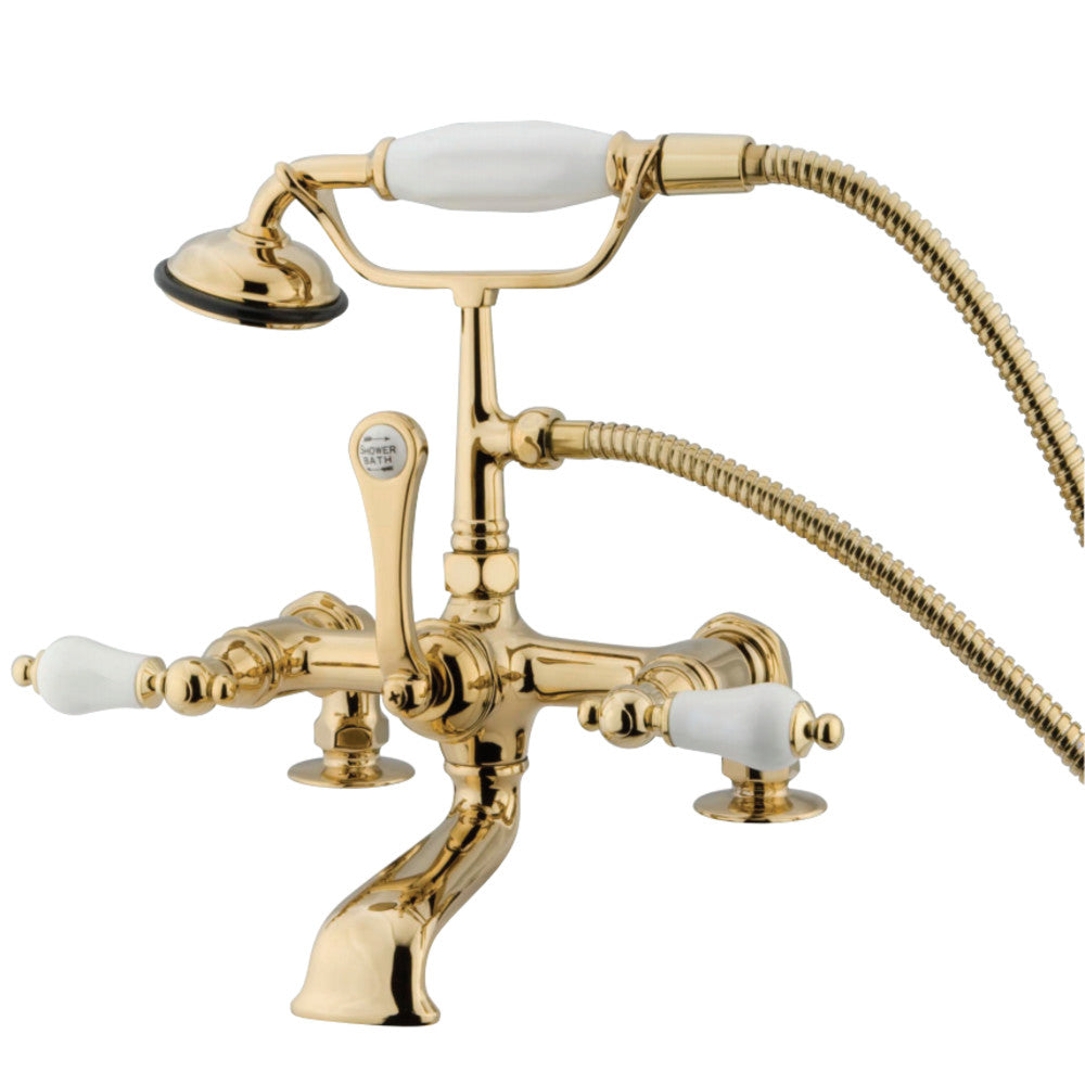 Kingston Brass CC205T2 Vintage 7-Inch Deck Mount Tub Faucet, Polished Brass - BNGBath