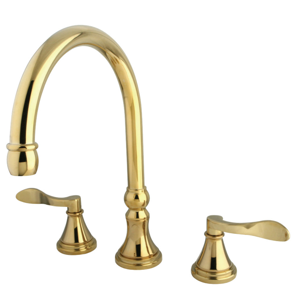 Kingston Brass KS2342DFL NuFrench Roman Tub Faucet, Polished Brass - BNGBath