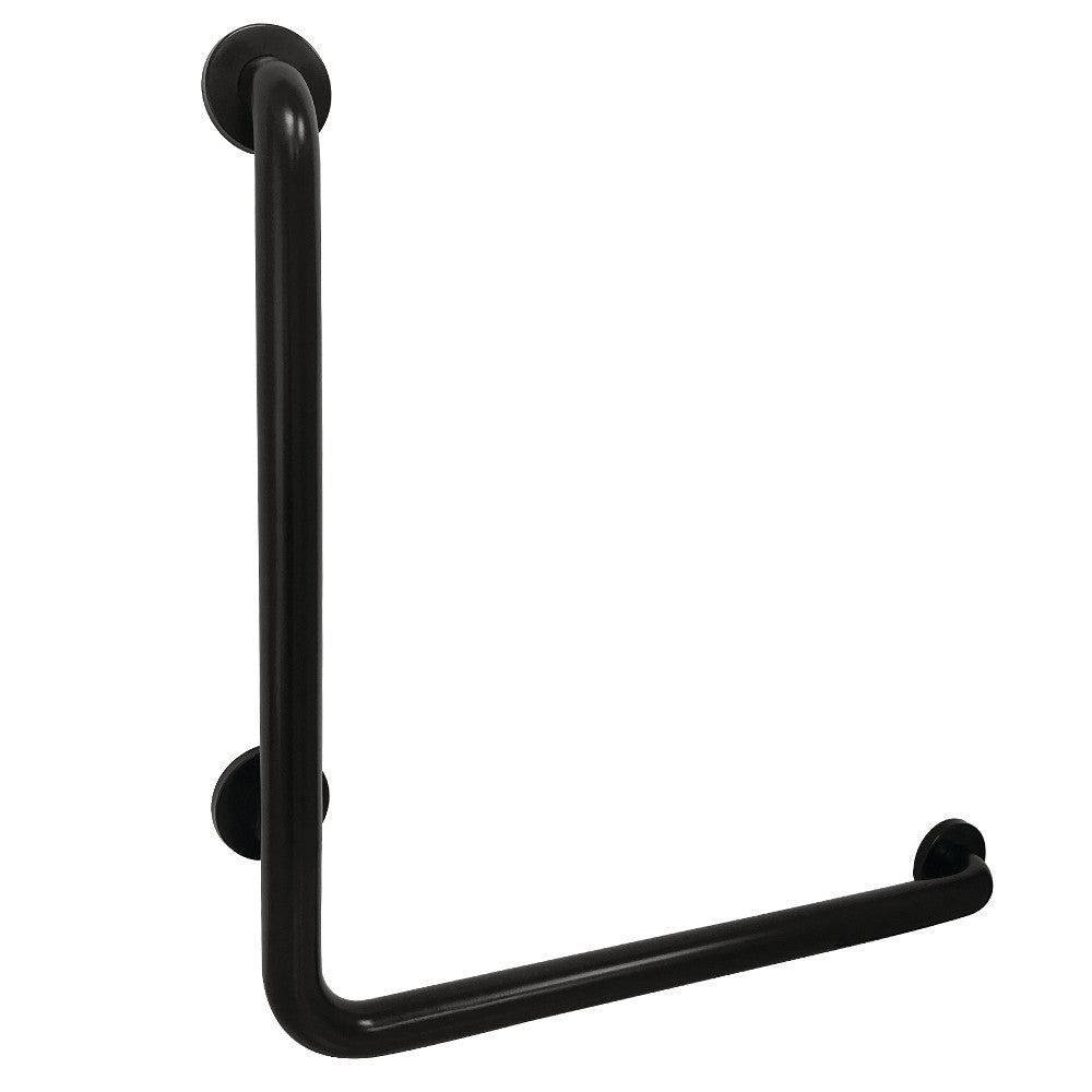 Kingston Brass GBL1224CSR0 24"x 24" L-Shaped Grab Bar - Right Hand, Matte Black - BNGBath