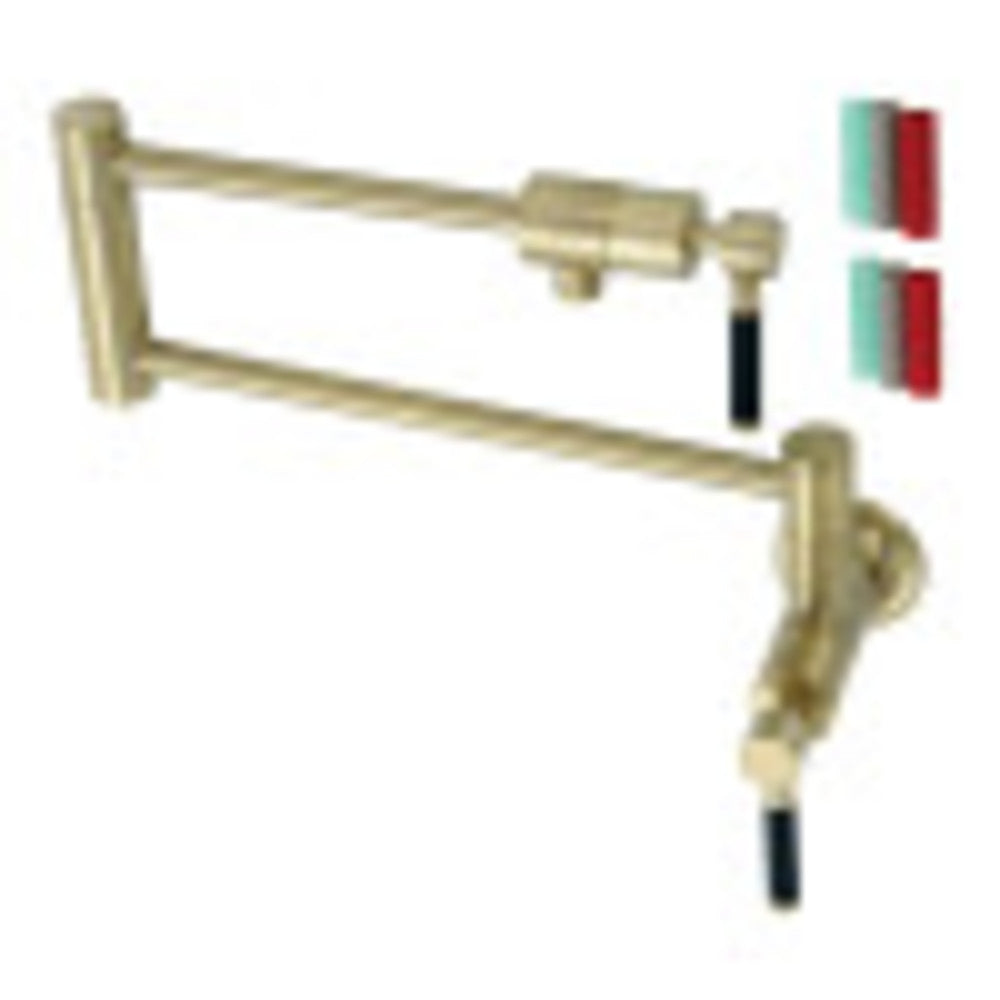 Kingston Brass KS4107DKL Kaiser Wall Mount Pot Filler, Brushed Brass - BNGBath