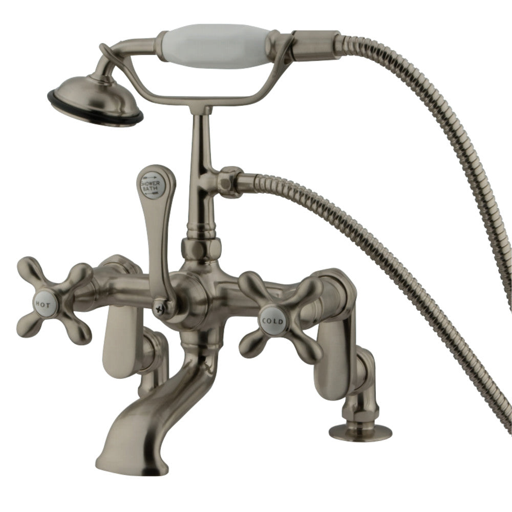 Kingston Brass CC657T8 Vintage Adjustable Center Deck Mount Tub Faucet, Brushed Nickel - BNGBath